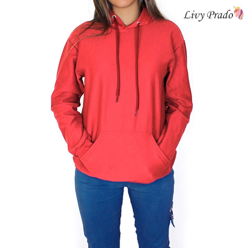 basic red moletom com capuz