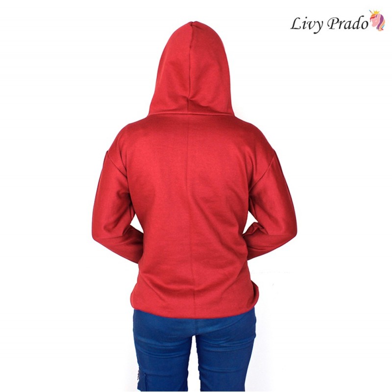 basic red moletom com capuz